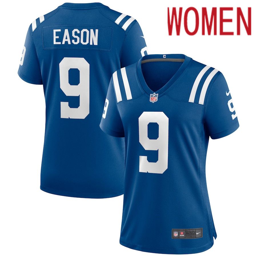 Cheap Women Indianapolis Colts 9 Jacob Eason Nike Royal Game NFL Jersey